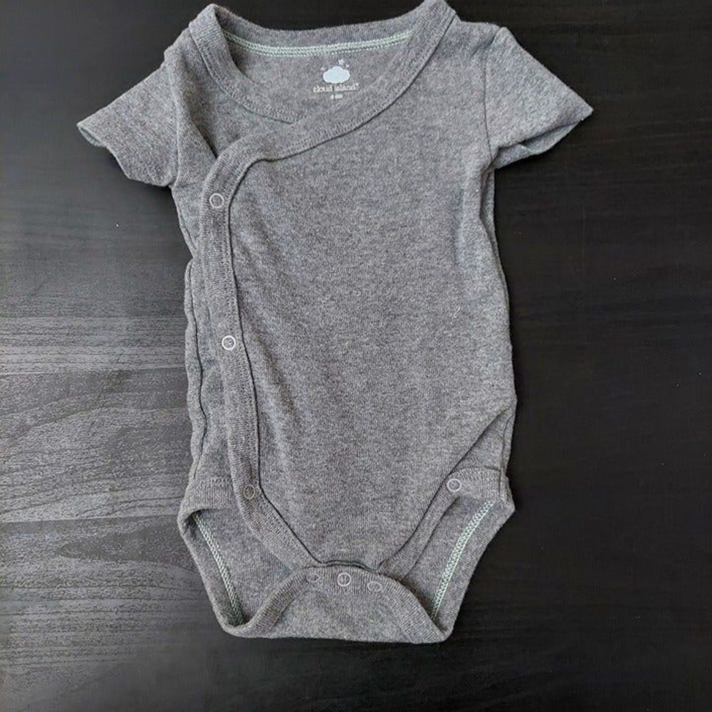 Cloud Island Baby Boy Side Snap Kimono Bodysuits 0-3 Months Heather Grey